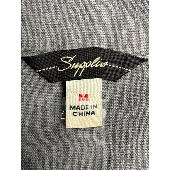 Supplies Womens Gray Zip-Up Jacket With Stand Collar Adjustable Drawstring Waist - Picture 6 of 10